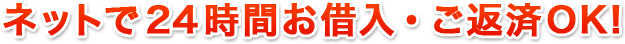 ネットで24時間お借入・ご返済OK!