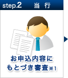 step.2 当行／お申込内容にもとづき審査※1